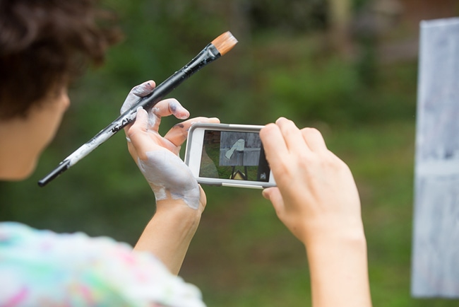 Painting and phone