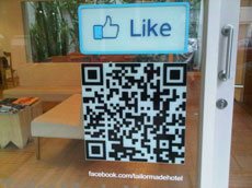 Facebook Like decal on entry door