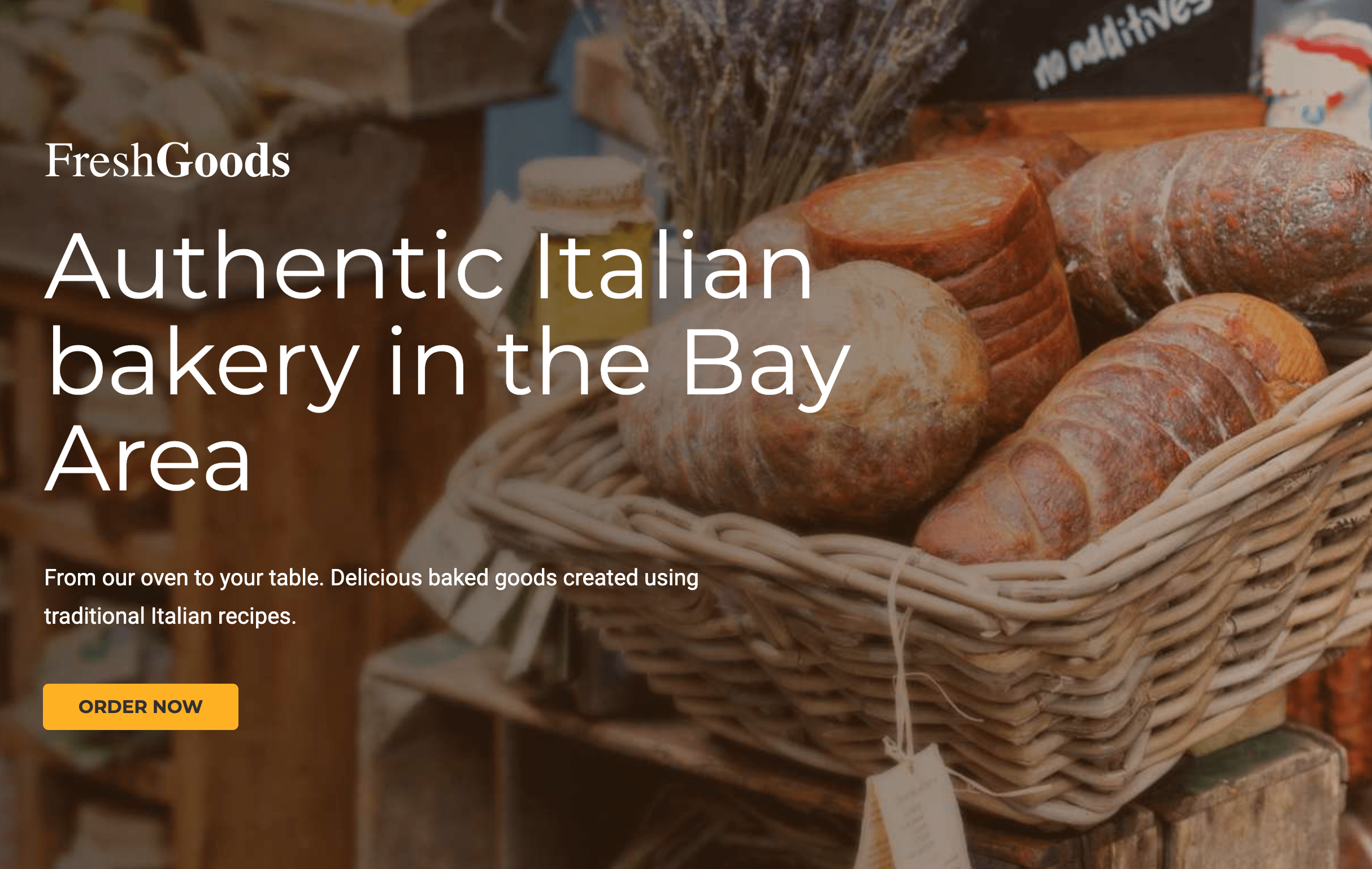 Restaurant Landing Pages Fresh Goods