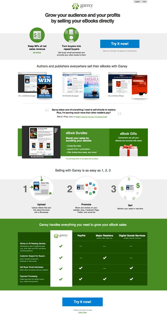 ebook sales landing page