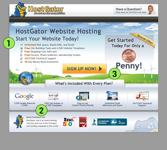 hostgator Landing Page
