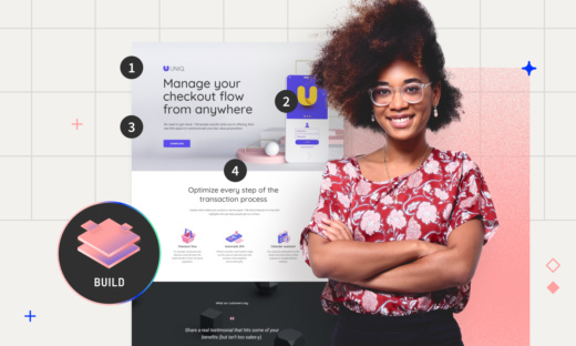 A girl explaining How to build a landing page