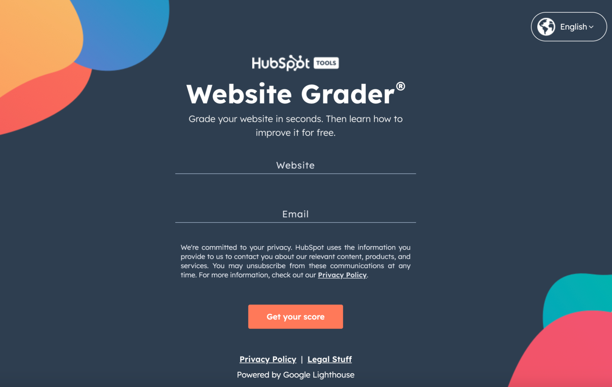 HubSpot Website Grader microsite landing page example