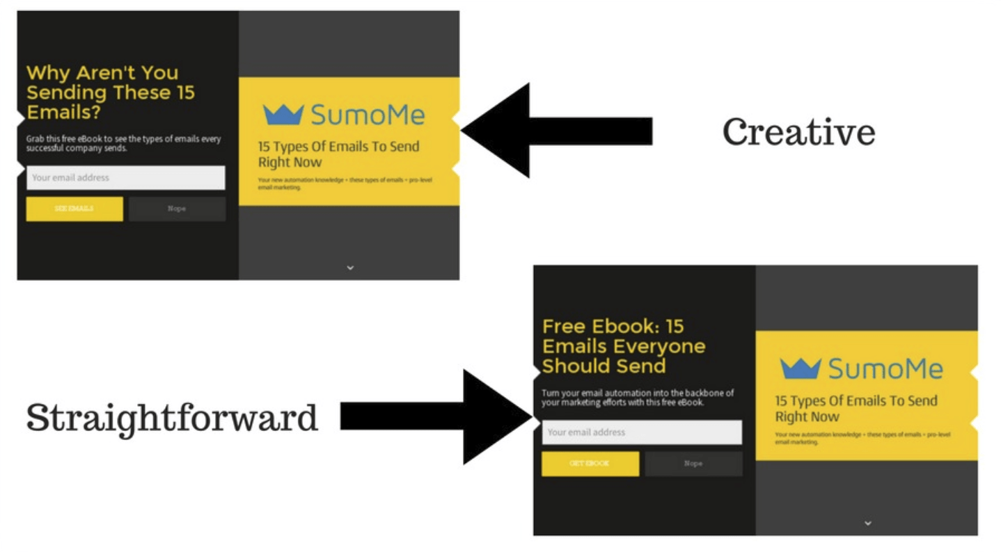 SumoMe dynamic landing page example with headline tests