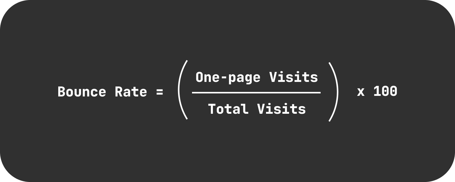 Bounce rate calculation formula