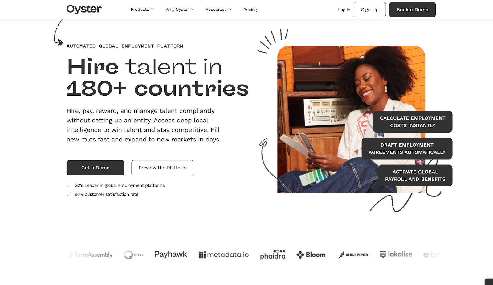 Oyster landing page screenshot