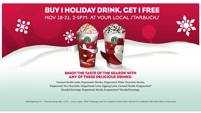 Starbucks landing page screenshot
