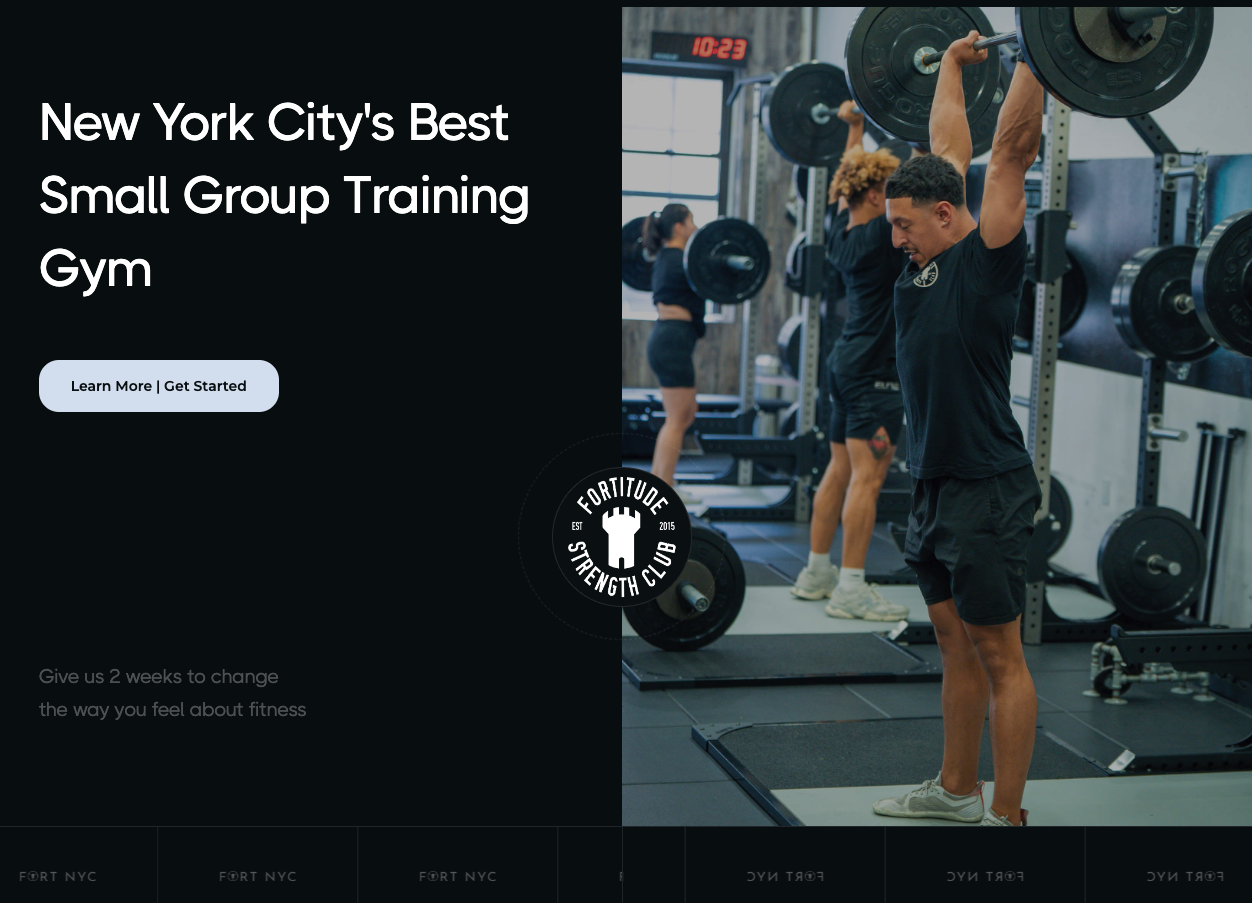 The Fort NYC gym training fitness landing page example screenshot