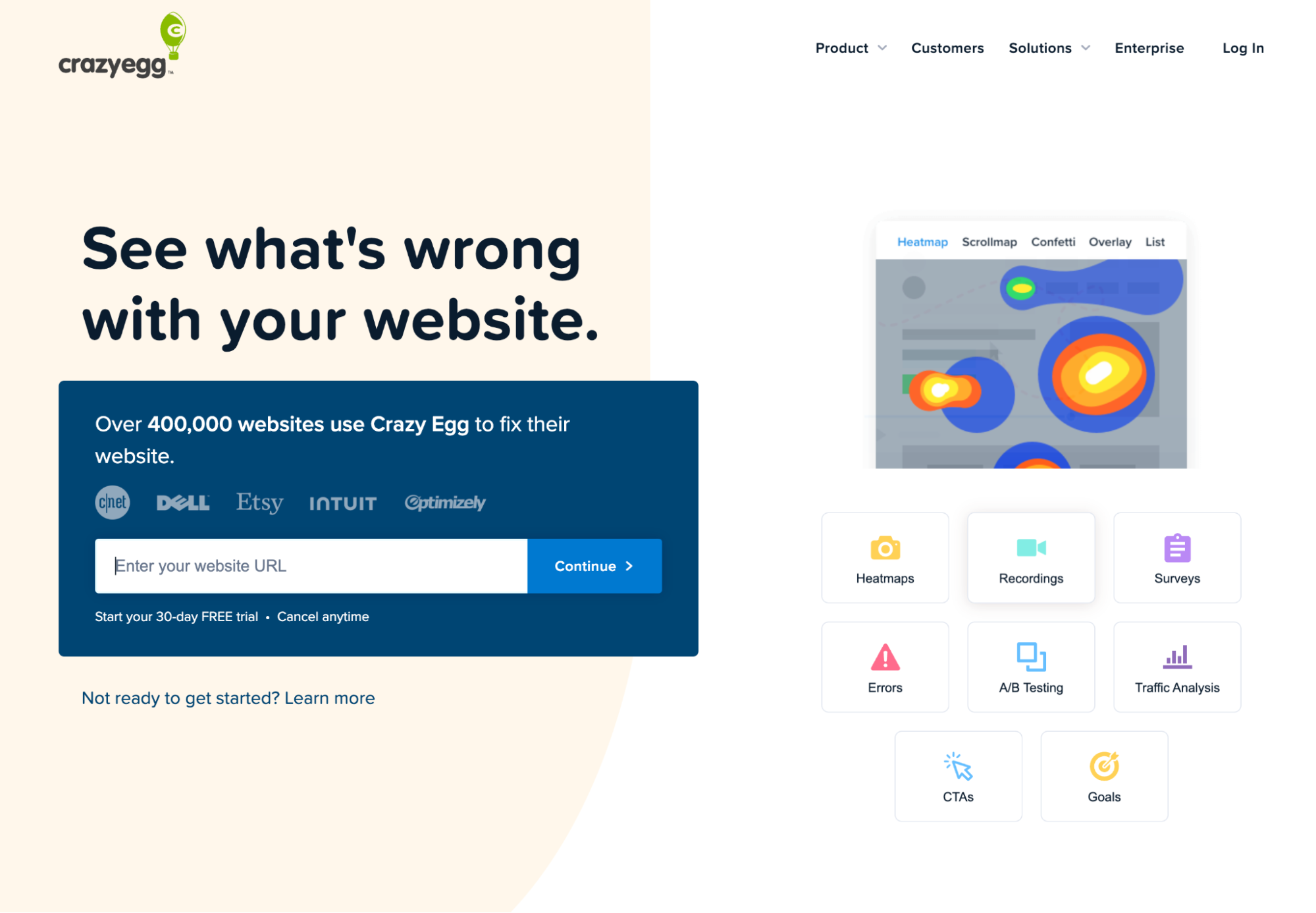 Crazy Egg landing page optimization software
