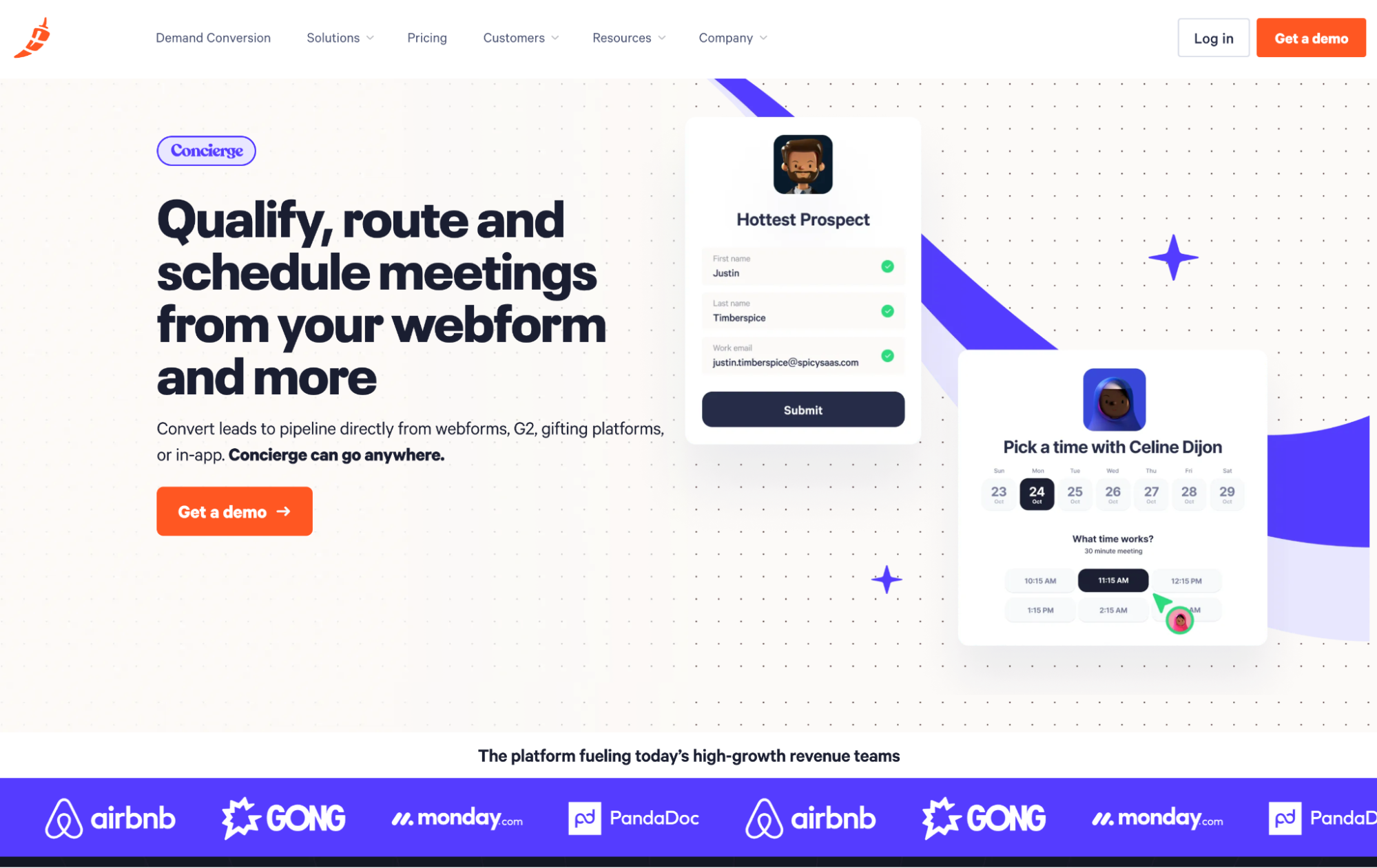 Chili Piper landing page sales optimization software