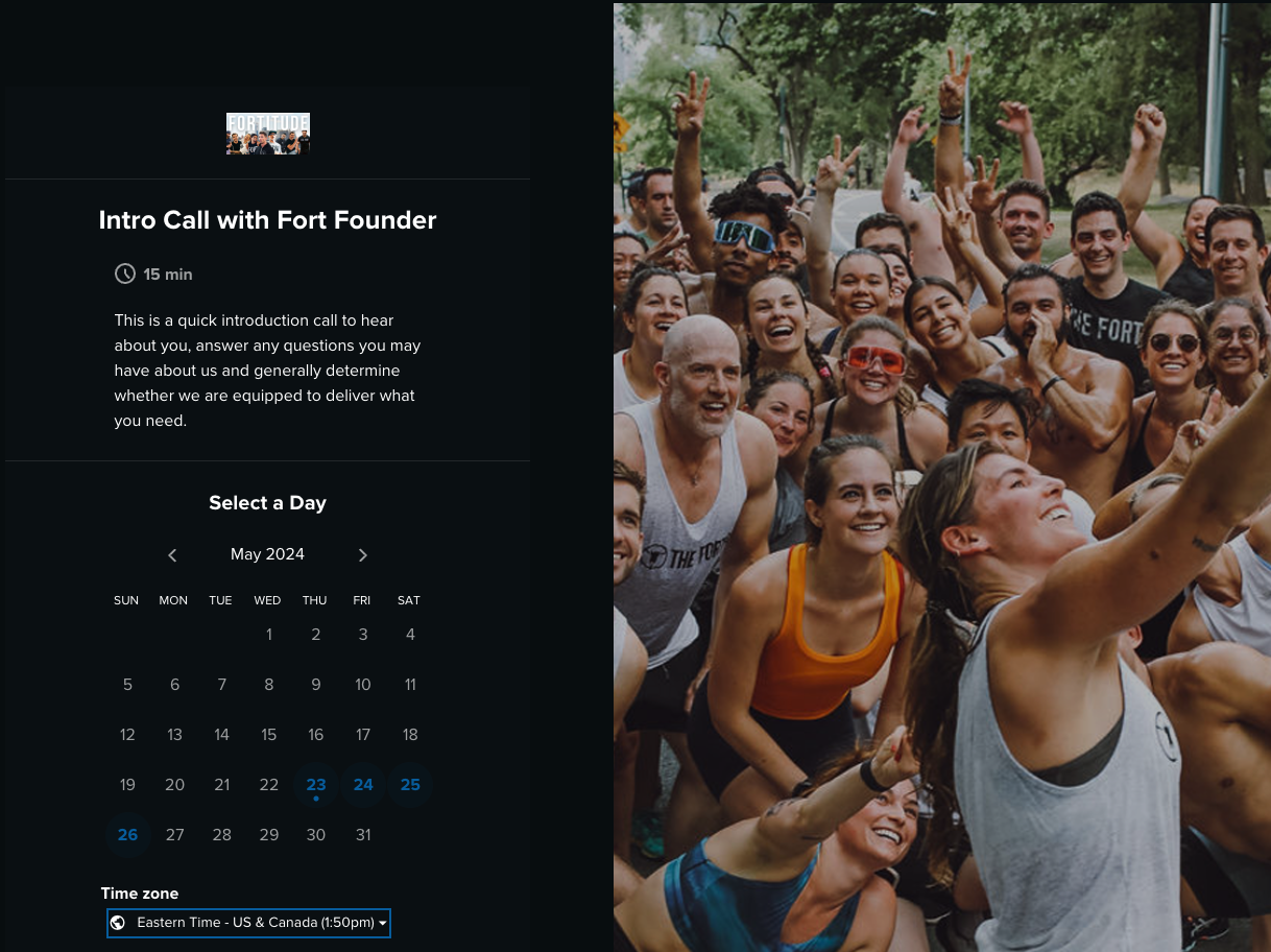 The Fort NYC gym training fitness landing page example screenshot 2