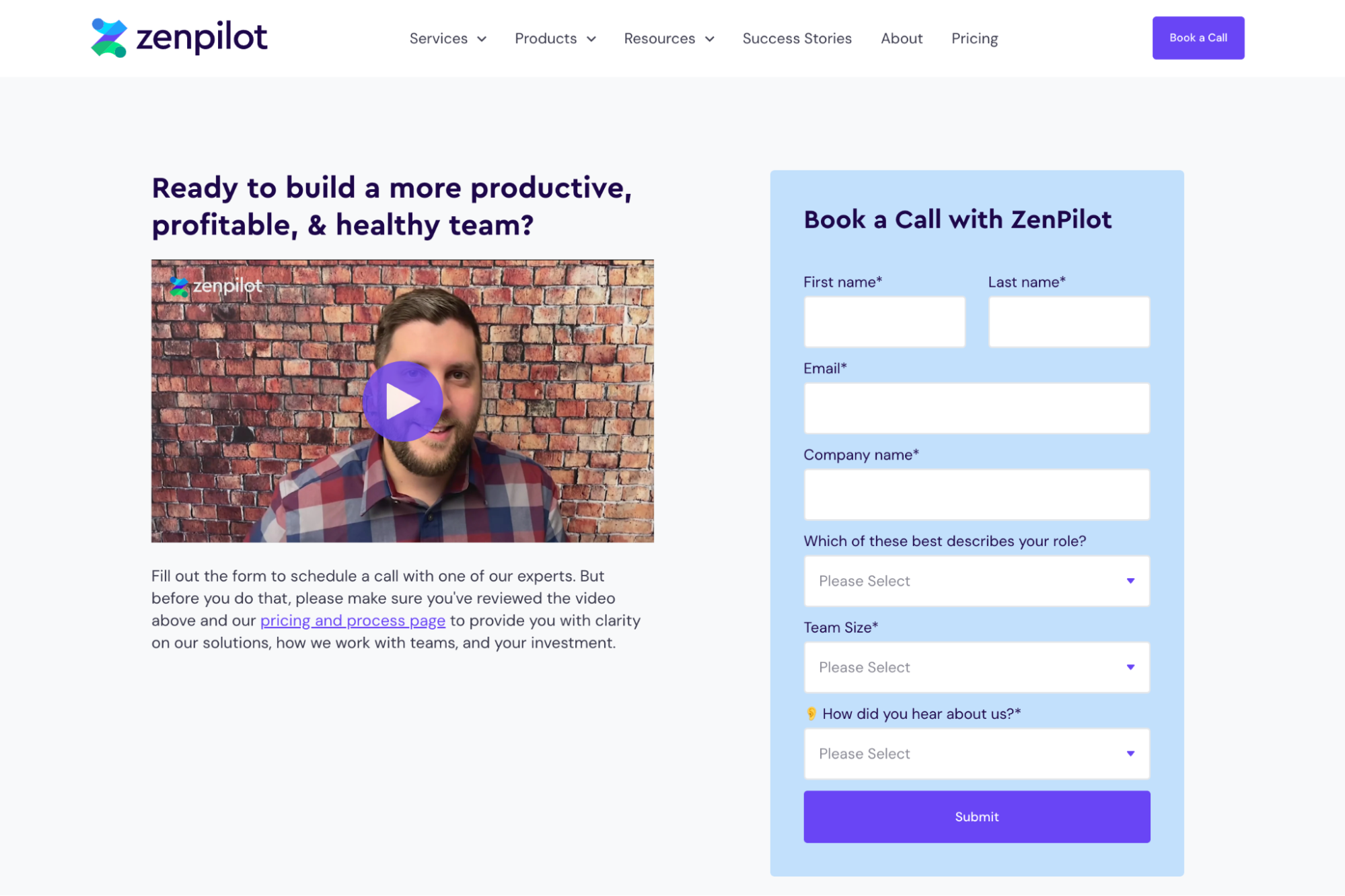 ZenPilot b2b productivity agency lead gen example