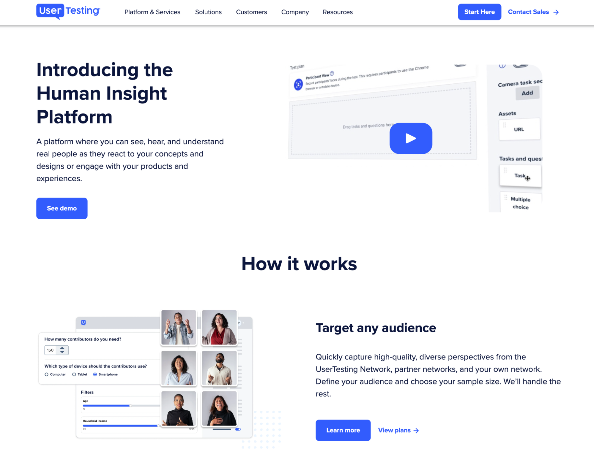 UserTesting landing page optimization software