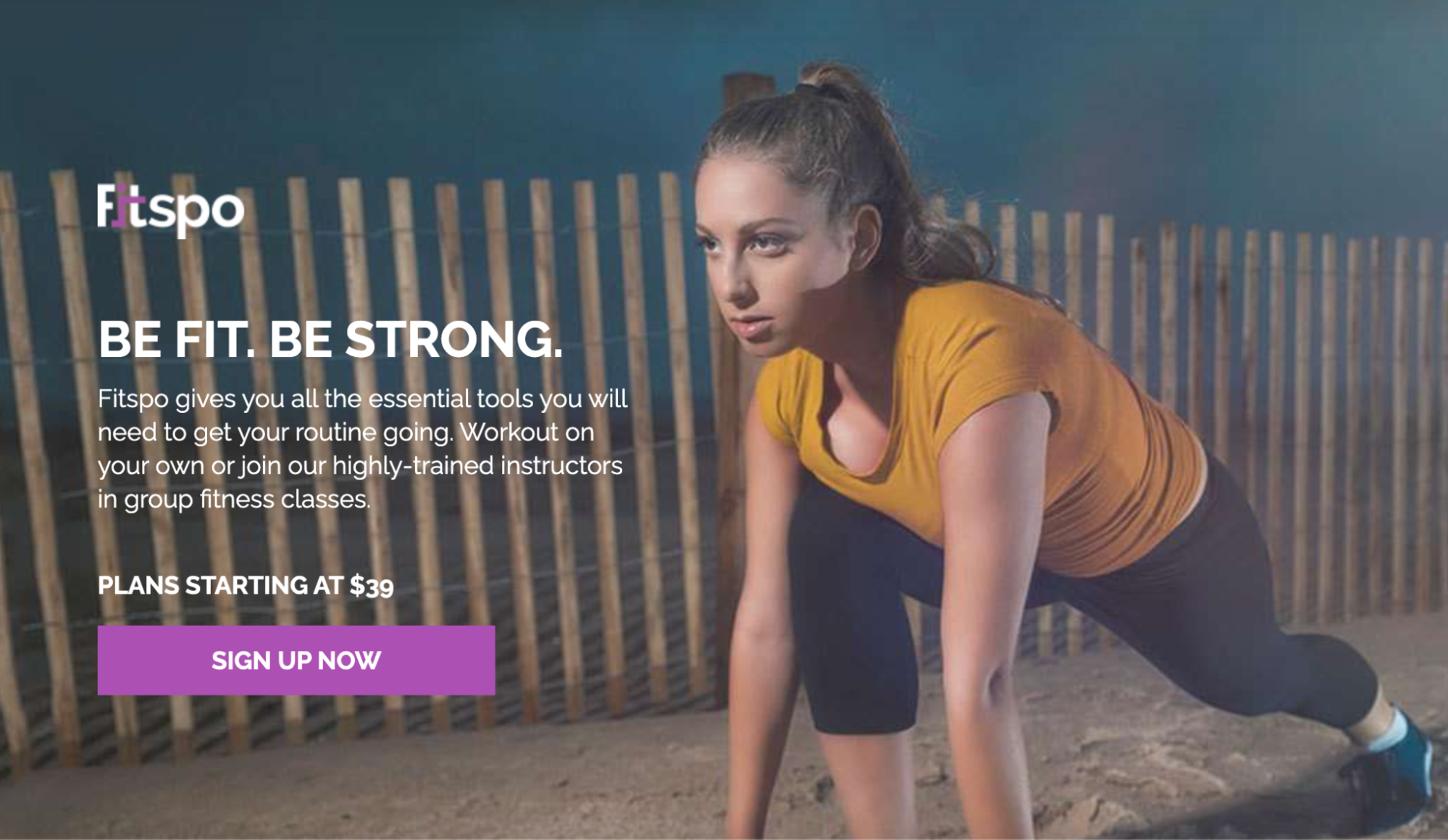 Fispo personal trainers and coaches landing page template
