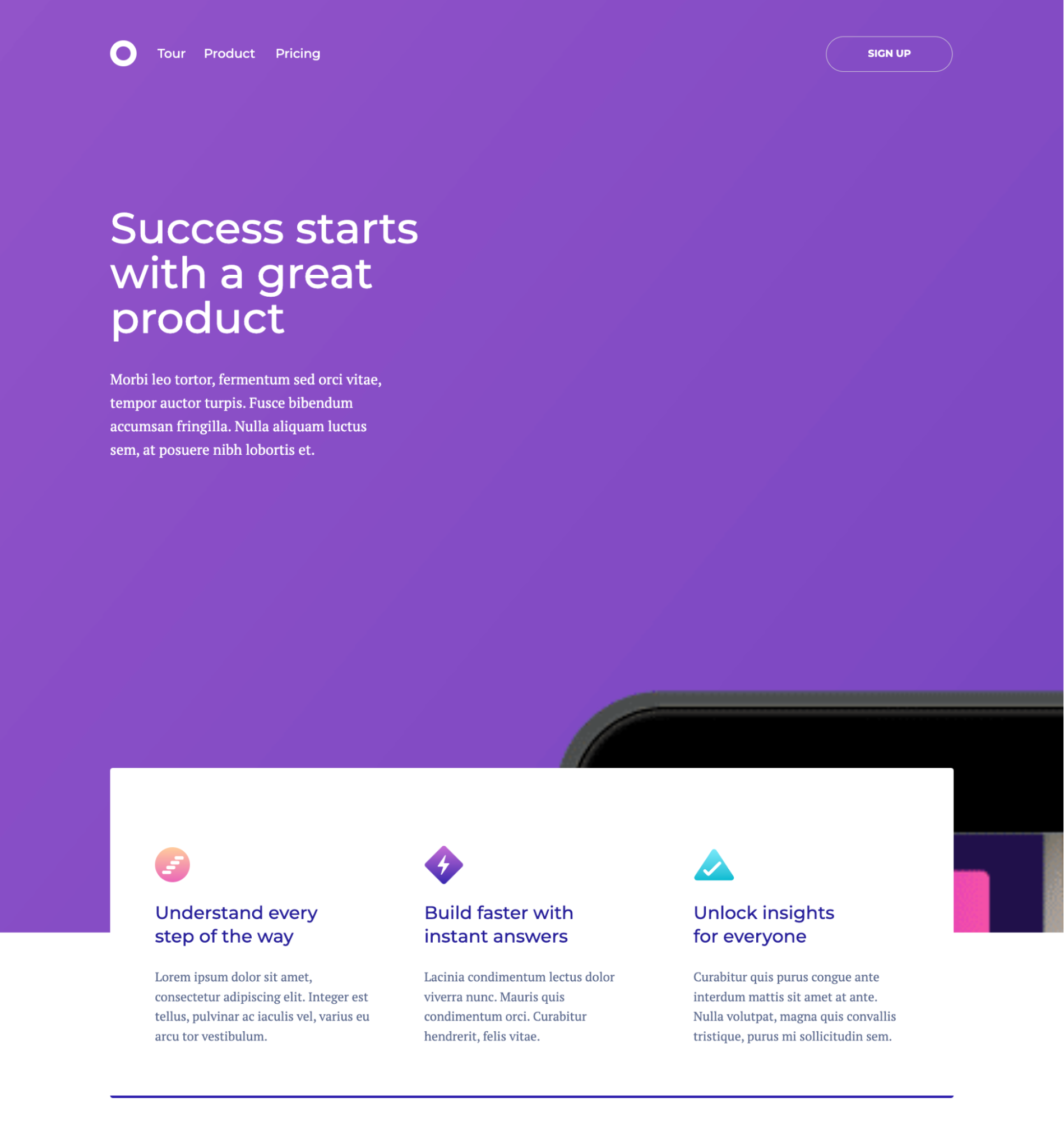 Unbounce O-SaaS free landing page template