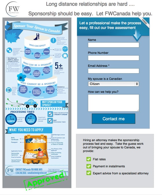 immigration to canada landing page