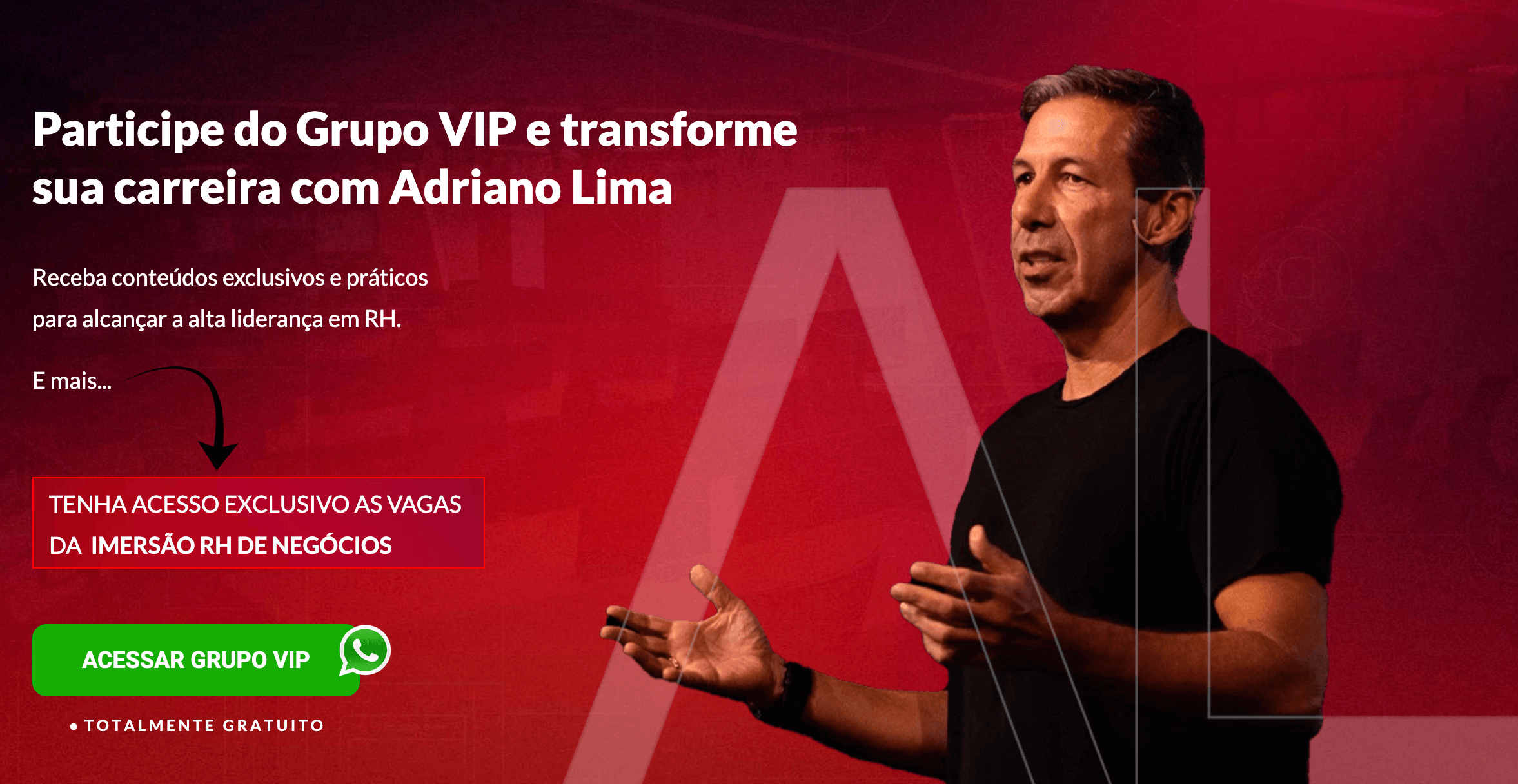 Landing page design example created by V4 Company for Adriano Lima