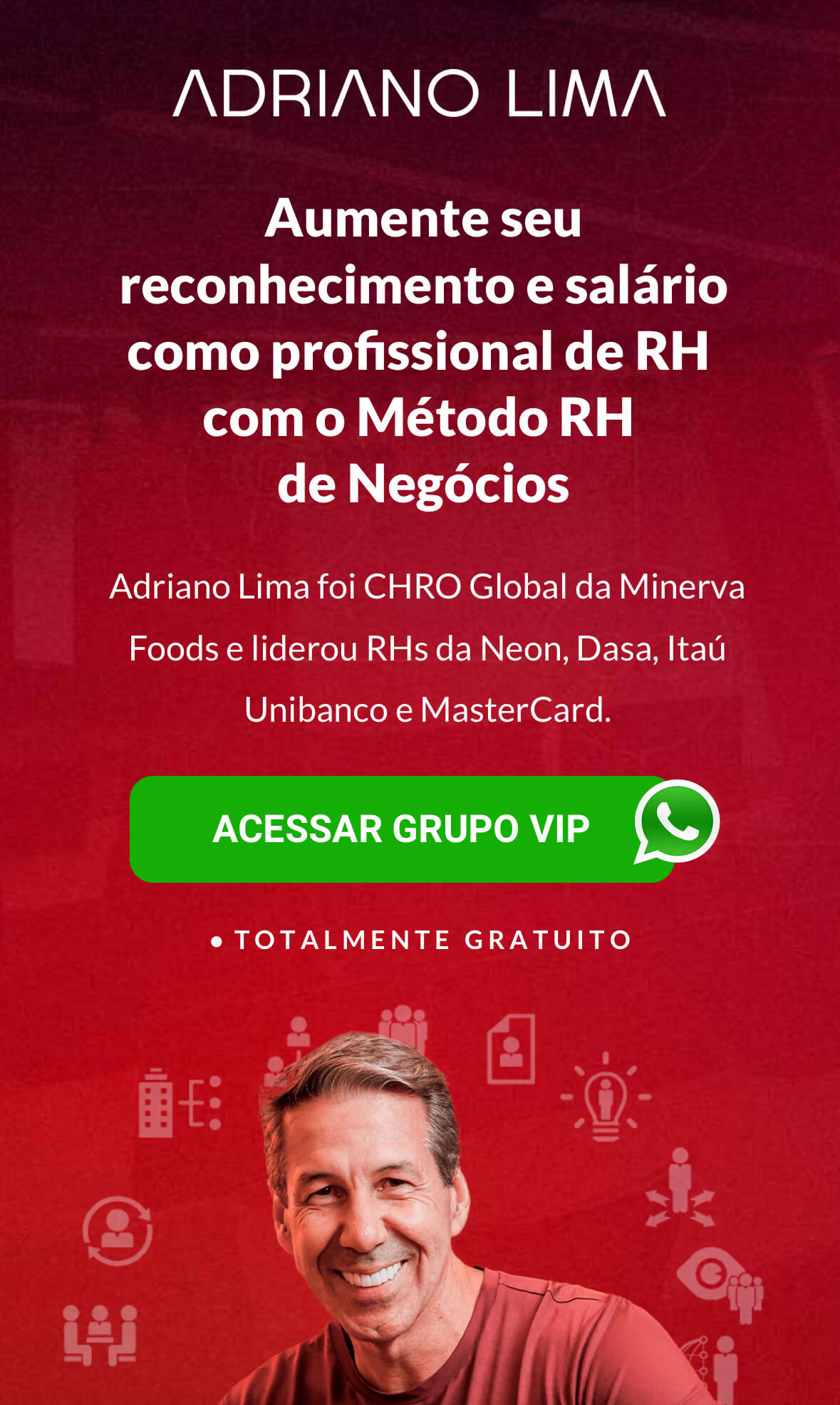 Landing page design example created by V4 Company for Adriano Lima