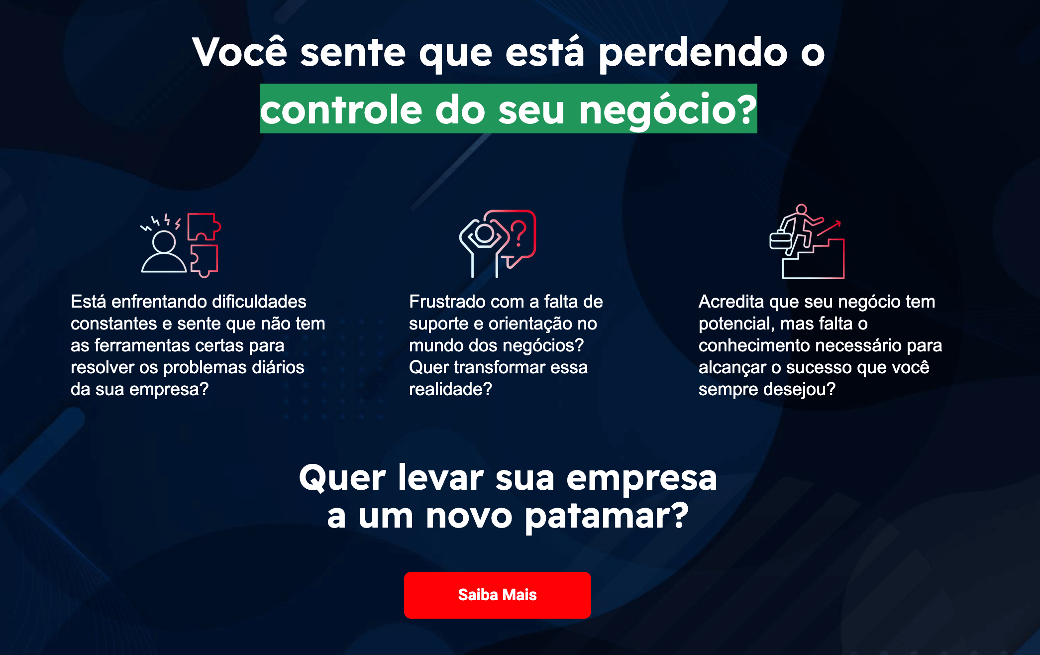 Landing page design example created by V4 Company for B-Long Business School
