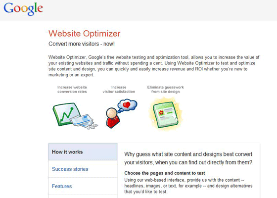 Landing Page Testing with Google Website Optimizer