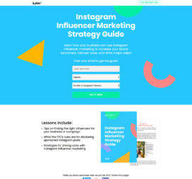 Later landing page example built using Unbounce