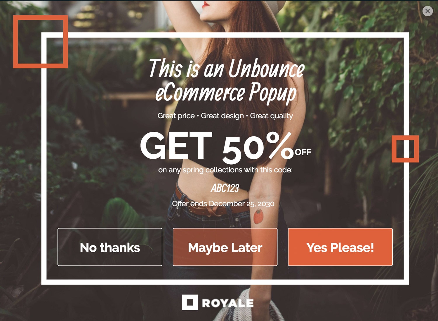 Maybe Later - A New interaction model for ecommerce entrance popups