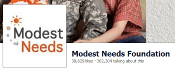 Facebook organic reach: Modest Needs example