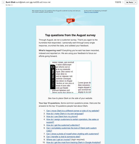 olark email
