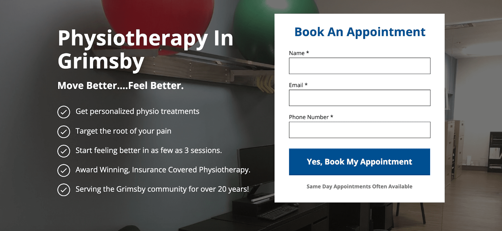 Patient Clicks landing page variant a
