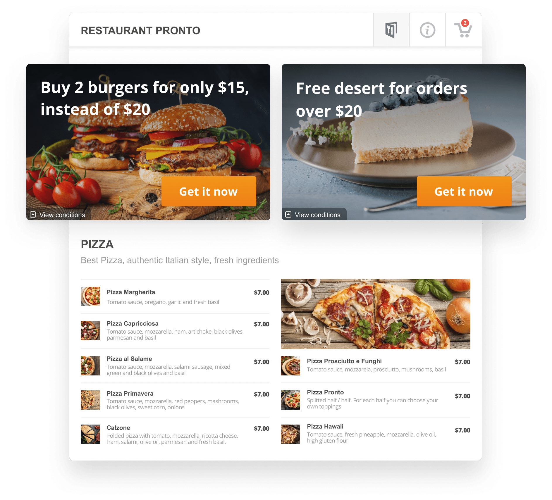 Restaurant Landing Pages Promotions
