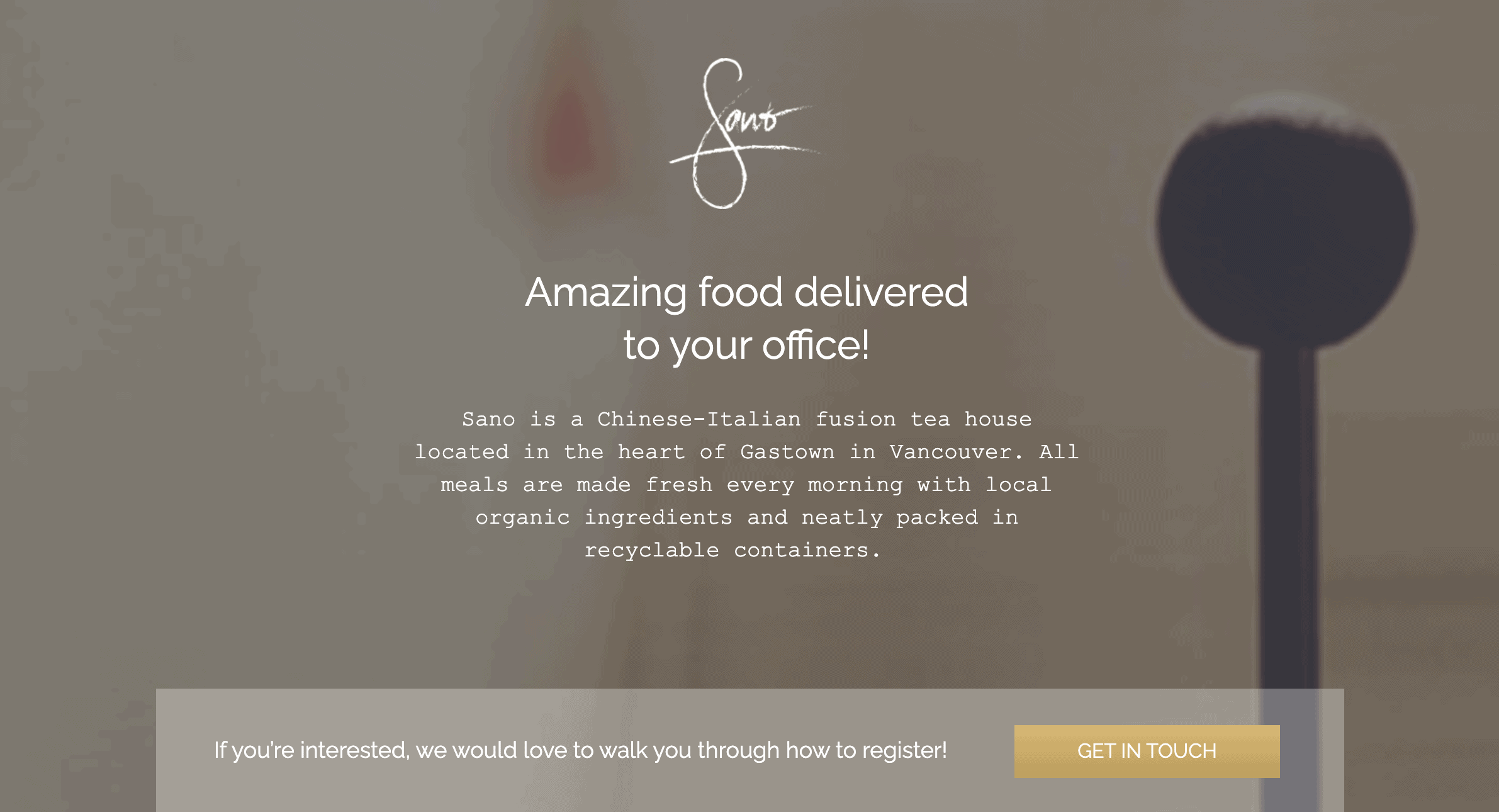 Restaurant Landing Pages Sano