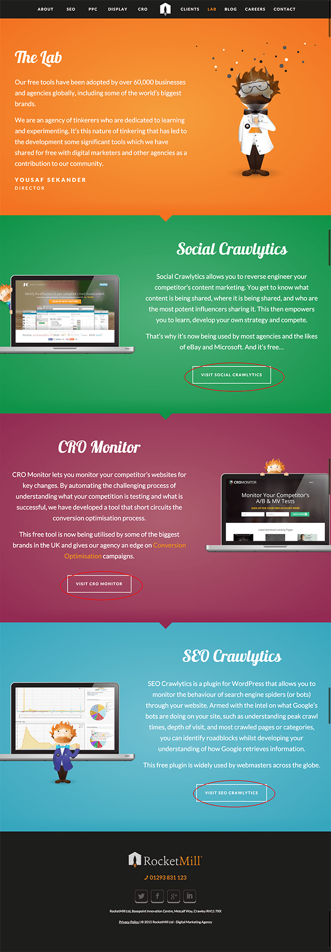 Screenshot of branded content tools for agency.