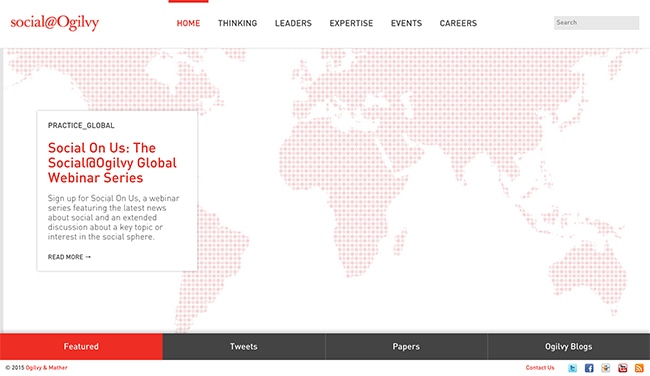Screenshot of branded content on agency website