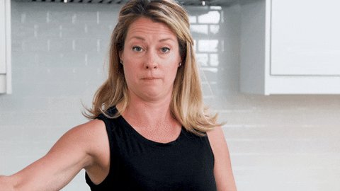Animated GIF of a woman holding a secret sauce