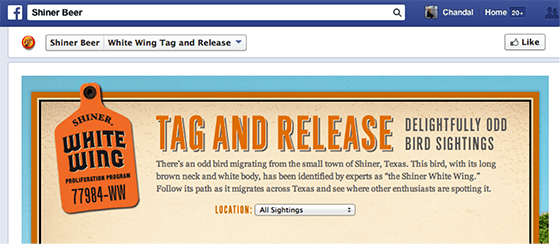 Native advertising: Shiner beer Facebook page
