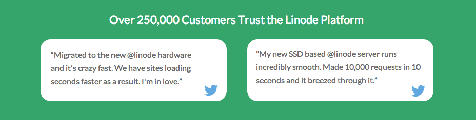 Social proof: Linode example