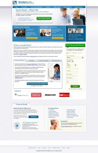 Note the form placement on the right-hand side of the homepage.