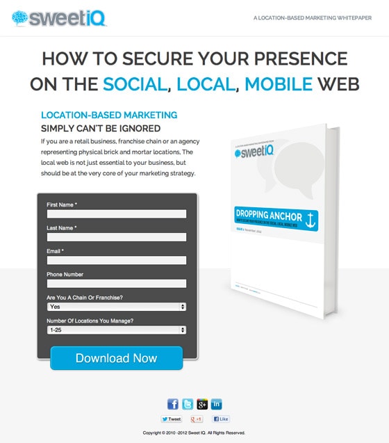 whitepaper download lead gen landing page