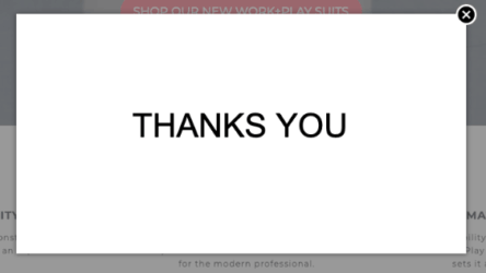 Blank screen that says "Thanks you". 