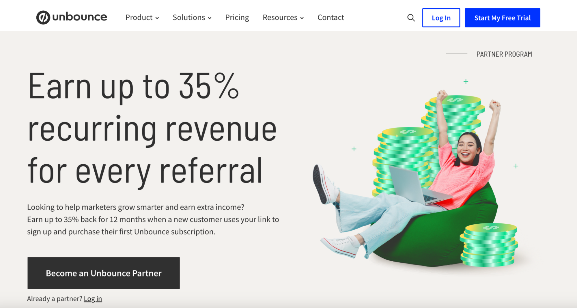 Unbounce referral and affiliate landing page template