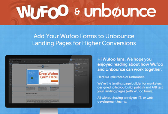 unbounce wufoo co-branded contextual design