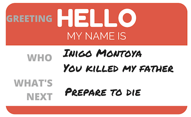 Image of hello my name is tag